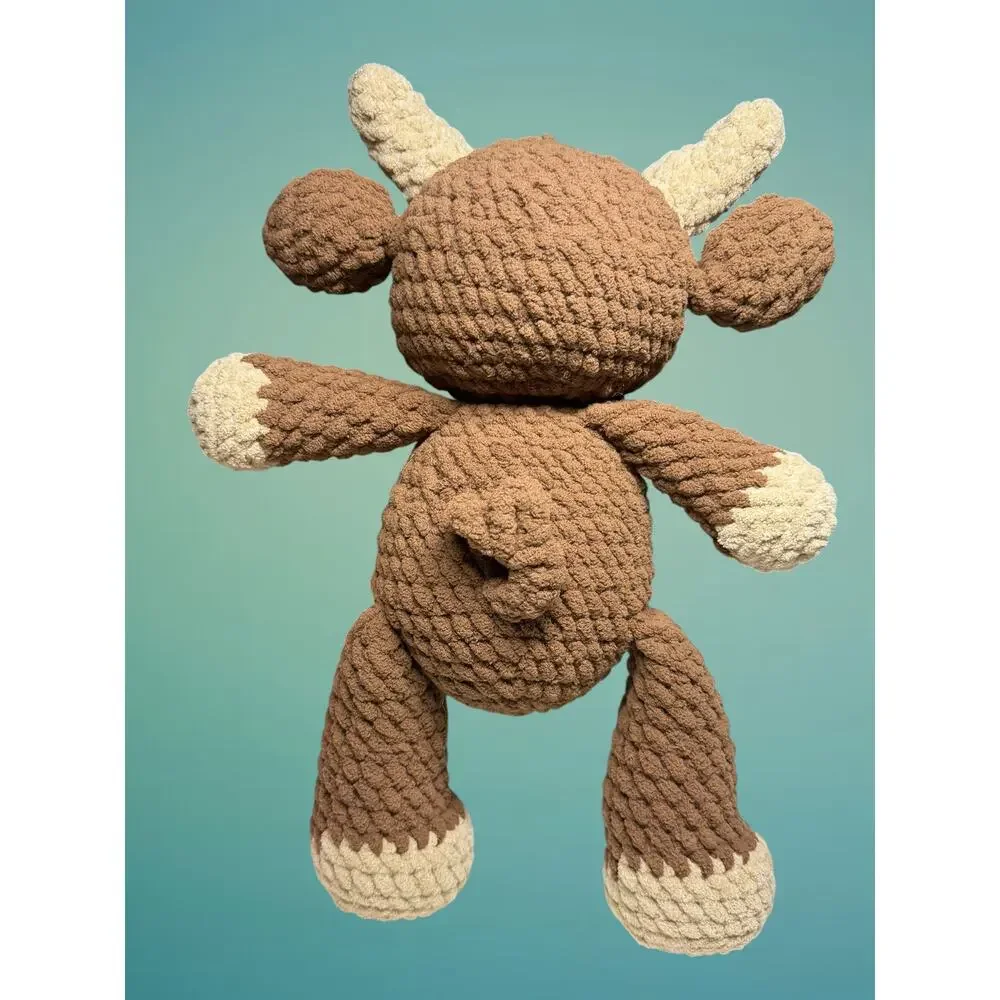 Handcrafted Highland Cow Plush 10” Crochet Nursery Decor Baby Shower Gift
